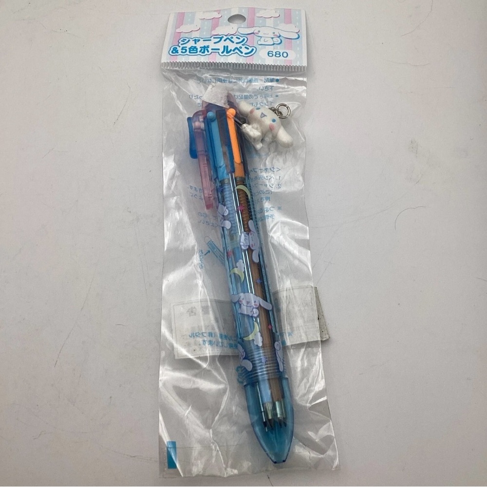 Sanrio Cinnamoroll Ballpoint Pen Blue 5 Colour Plastic Charm Vintage 2003